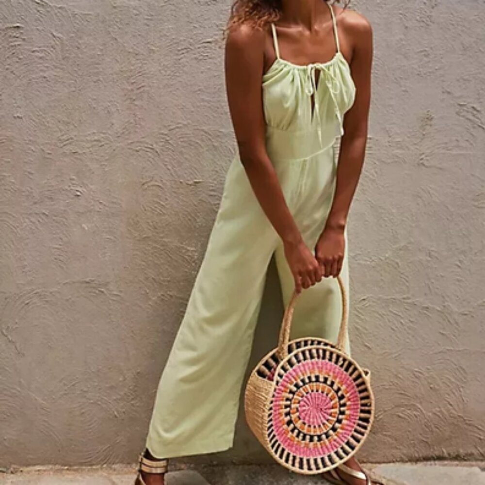 Free People Oh My Darling One Piece Jumpsuit Criss Cross New S